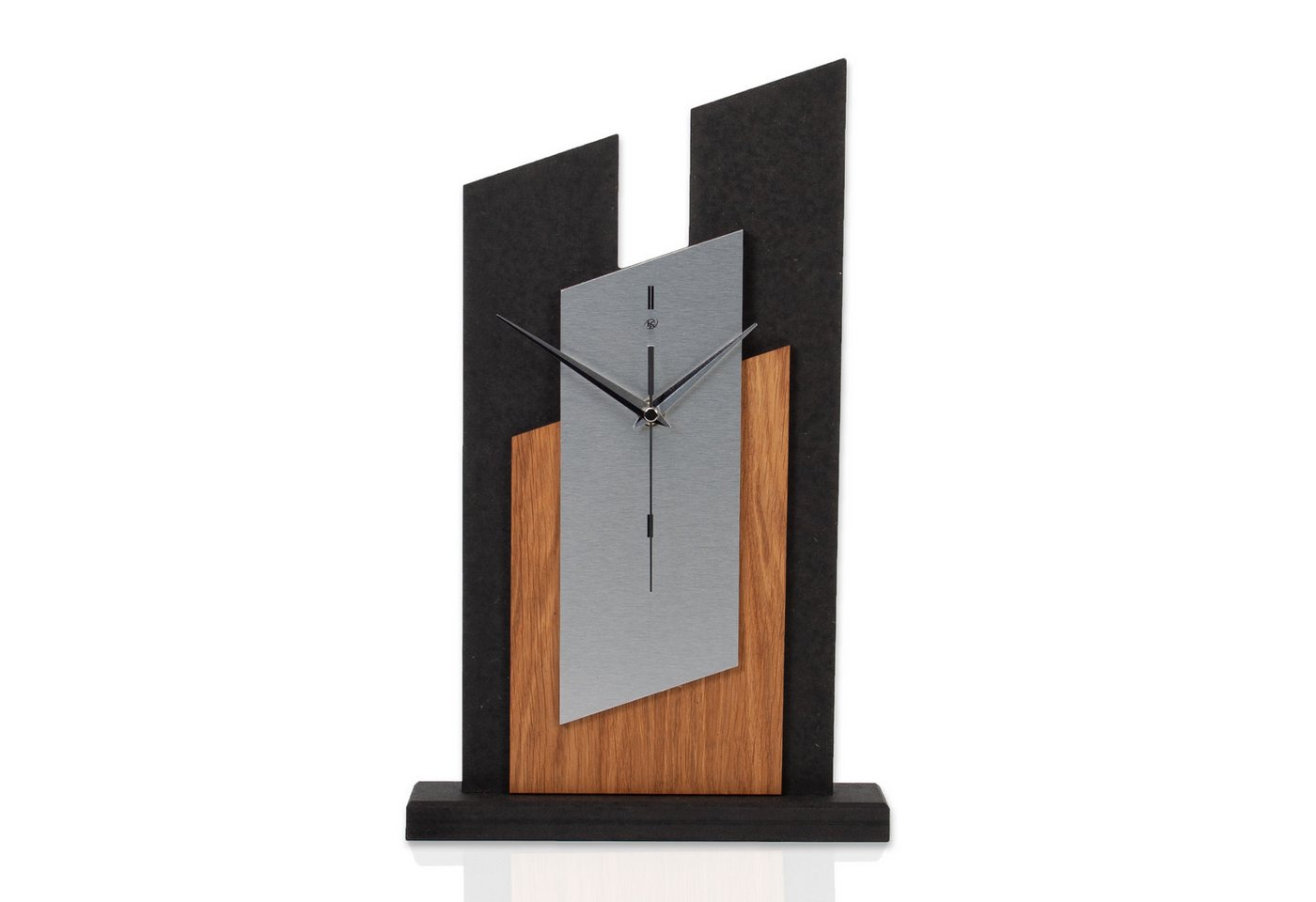 Kreative Feder Standuhr Designer-Standuhr „Tricolor Squares“ aus Holz, Tischuhr in modernem Metallic-Look, Funk- o. Quarzuhrwerk, kein Ticken Kreative Feder Standuhr Designer-Standuhr „Tricolor Squares“ aus Holz, Tischuhr in modernem Metallic-Look, Funk- o. Quarzuhrwerk, kein Ticken von Kreative Feder