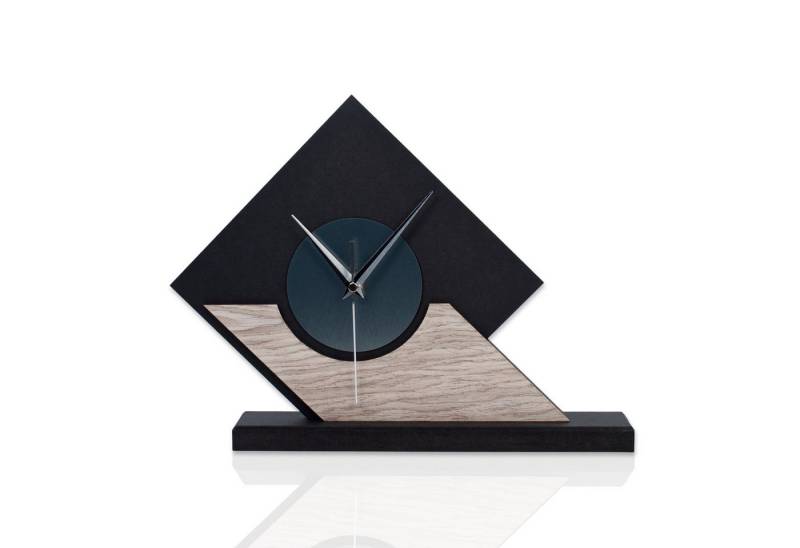 Kreative Feder Standuhr Holz-Tischuhr mit stilvollen Akzenten aus Echtholzfurnier & Aluminium, Handarbeit Made in Germany, Hergestellt in Deutschland von Kreative Feder