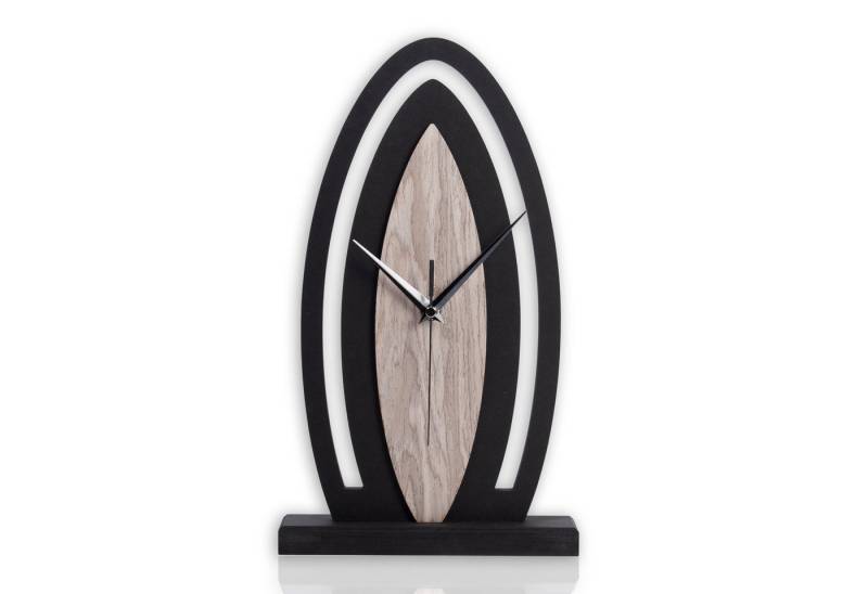 Kreative Feder Standuhr Holz-Tischuhr mit stilvollen Akzenten aus Echtholzfurnier & Aluminium, Handarbeit Made in Germany, Hergestellt in Deutschland von Kreative Feder