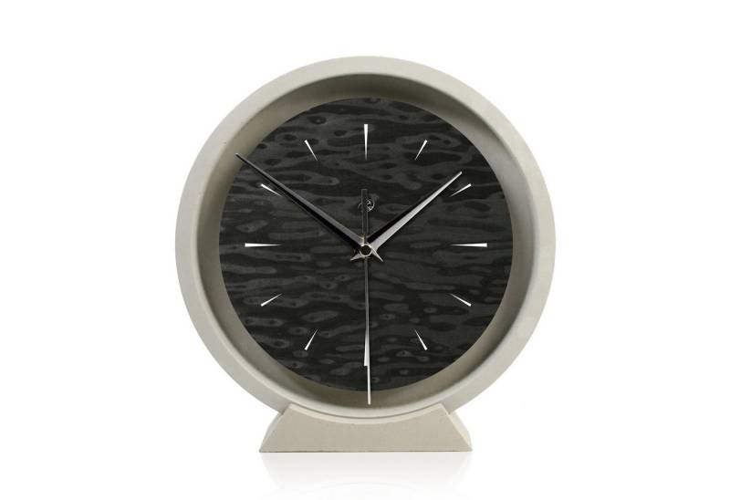 Kreative Feder Standuhr Tischuhr aus Beton im Industrial Look mit exklusivem Echtholzdekor, Minimalistische Deko-Uhr mit flüsterleisem Uhrwerk (Funk o. Quarz) von Kreative Feder