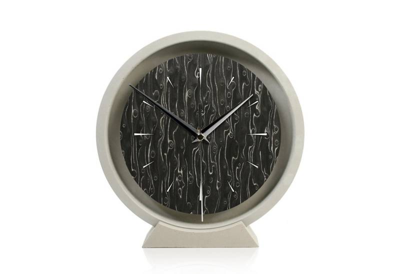 Kreative Feder Standuhr Tischuhr aus Beton im Industrial Look mit exklusivem Echtholzdekor, Minimalistische Deko-Uhr mit flüsterleisem Uhrwerk (Funk o. Quarz) von Kreative Feder