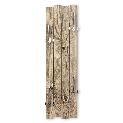 Kreative Feder Wand-Garderobe Altes Holz Shabby-Chic Vintage ca. 100x30cm mit vier Haken von Kreative Feder