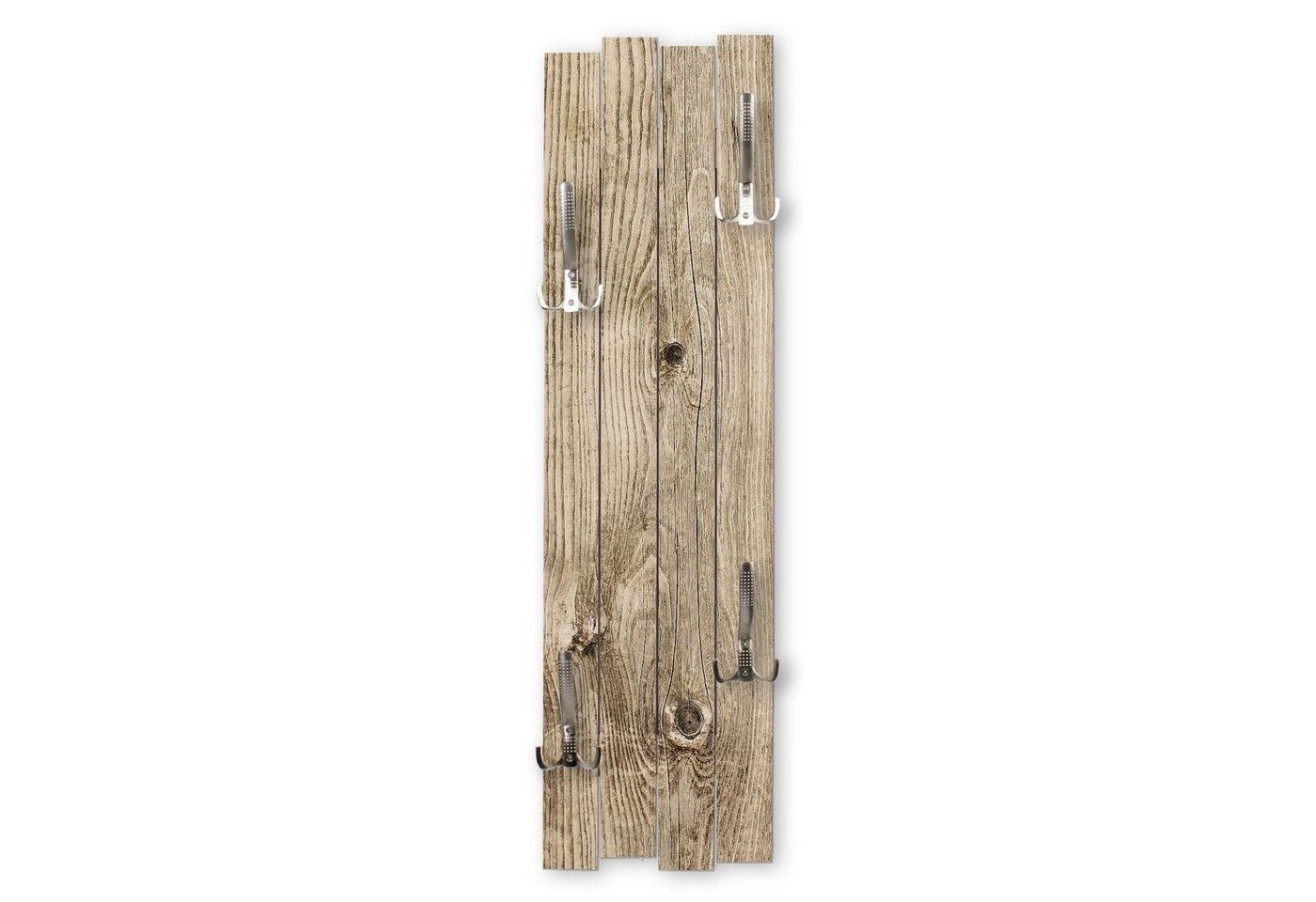 Kreative Feder Wandgarderobe Wand-Garderobe „Altes Holz Braun“ aus Holz, Shabby-Chic, ca. 100 x 30 cm, mit 4 Haken, außergewöhnlich, modern von Kreative Feder