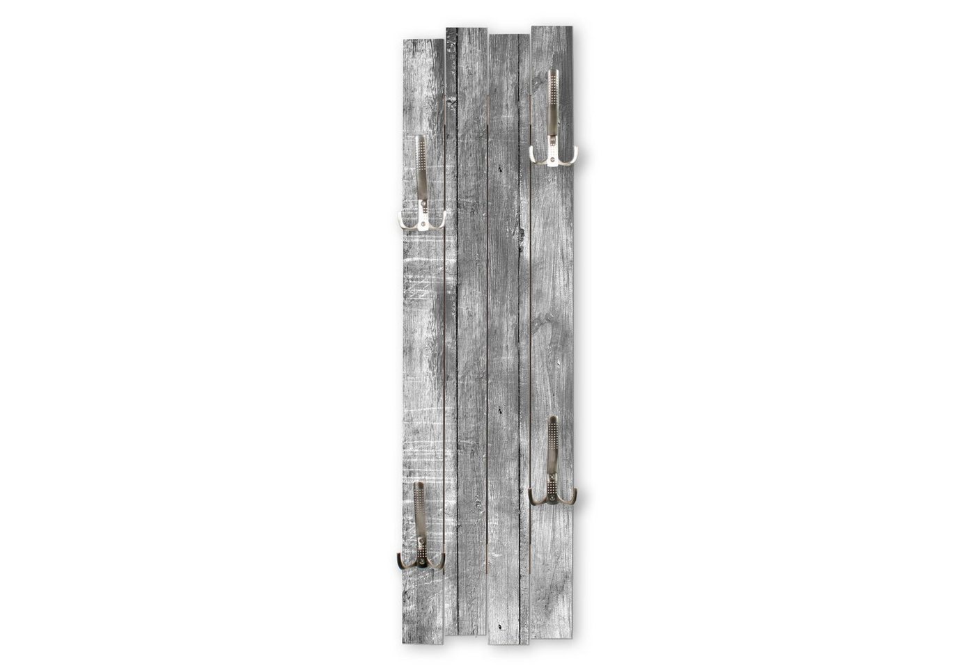 Kreative Feder Wandgarderobe Wand-Garderobe „Altes Holz Grau“ aus Holz, Shabby-Chic, ca. 100 x 30 cm, mit 4 Haken, außergewöhnlich, modern von Kreative Feder
