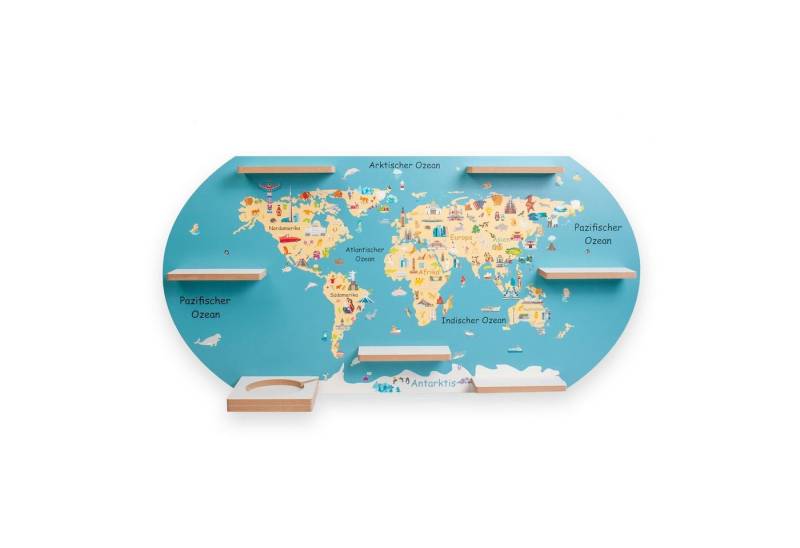 Kreative Feder Wandregal MUSIKBOX-REGAL Welt, für TONIE-BOX und TONIES inkl. 40 Metallplättchen von Kreative Feder