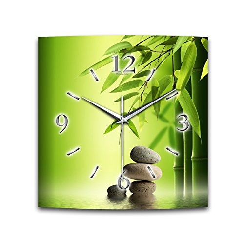 Kreative Feder Natur Designer Funk Wanduhr Funkuhr modernes Design * Made in Germany* WA116FL 30x30cm von Kreative Feder