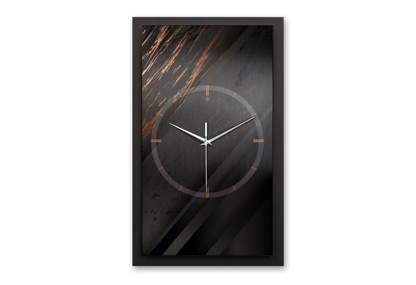 Kreative Feder Wanduhr 3D Designer-Wanduhr Black & Bronze (ohne Ticken, Funk- oder Quarzuhrwerk, elegant, außergewöhnlich, modern) von Kreative Feder