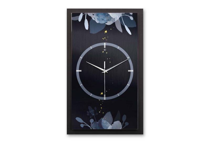 Kreative Feder Wanduhr 3D Designer-Wanduhr Blue Flowers (ohne Ticken, Funk- oder Quarzuhrwerk, elegant, außergewöhnlich, modern) von Kreative Feder