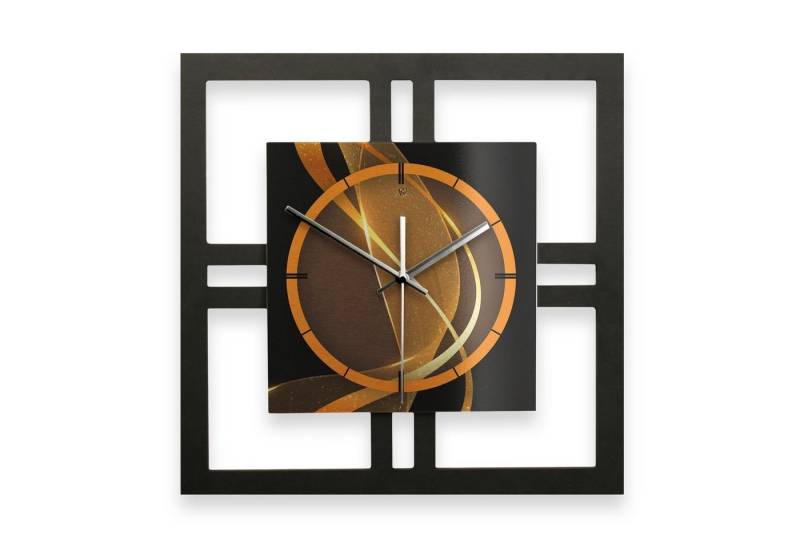 Kreative Feder Wanduhr Designer-WANDUHR „Dynamic“ in modernem Metallic-Look (ohne Ticken, Funk- oder Quarzuhrwerk, elegant, außergewöhnlich, modern) von Kreative Feder