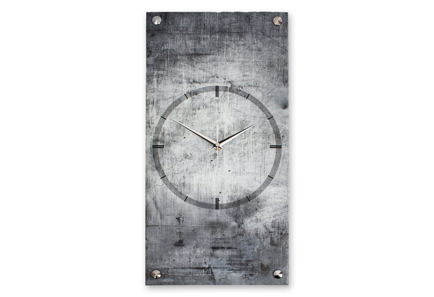 Kreative Feder Wanduhr Designer-Wanduhr „Grey Concrete“ aus Stein (Beton) (Funk- oder Quarzuhrwerk, ohne Ticken, elegant, außergewöhnlich, modern) von Kreative Feder