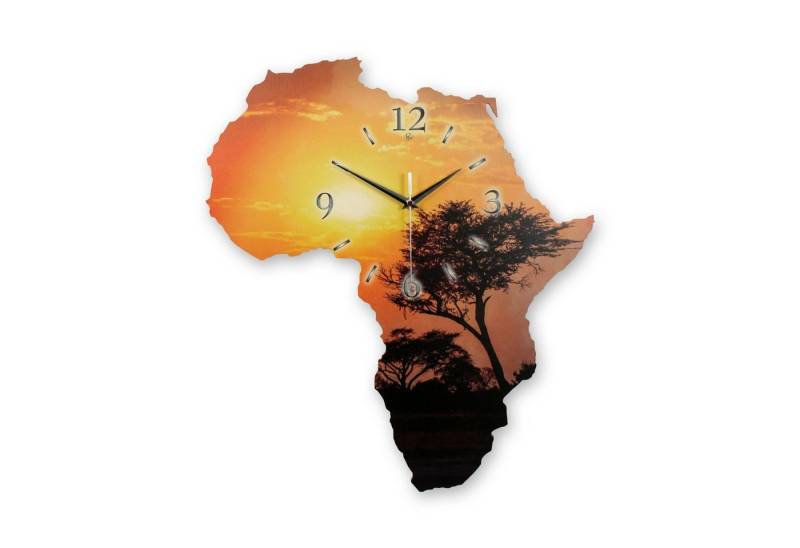 Kreative Feder Wanduhr Designer-Wanduhr "Afrika" im Landkarten-Design (ohne Ticken, Funk- oder Quarzuhrwerk, elegant, außergewöhnlich, modern) von Kreative Feder