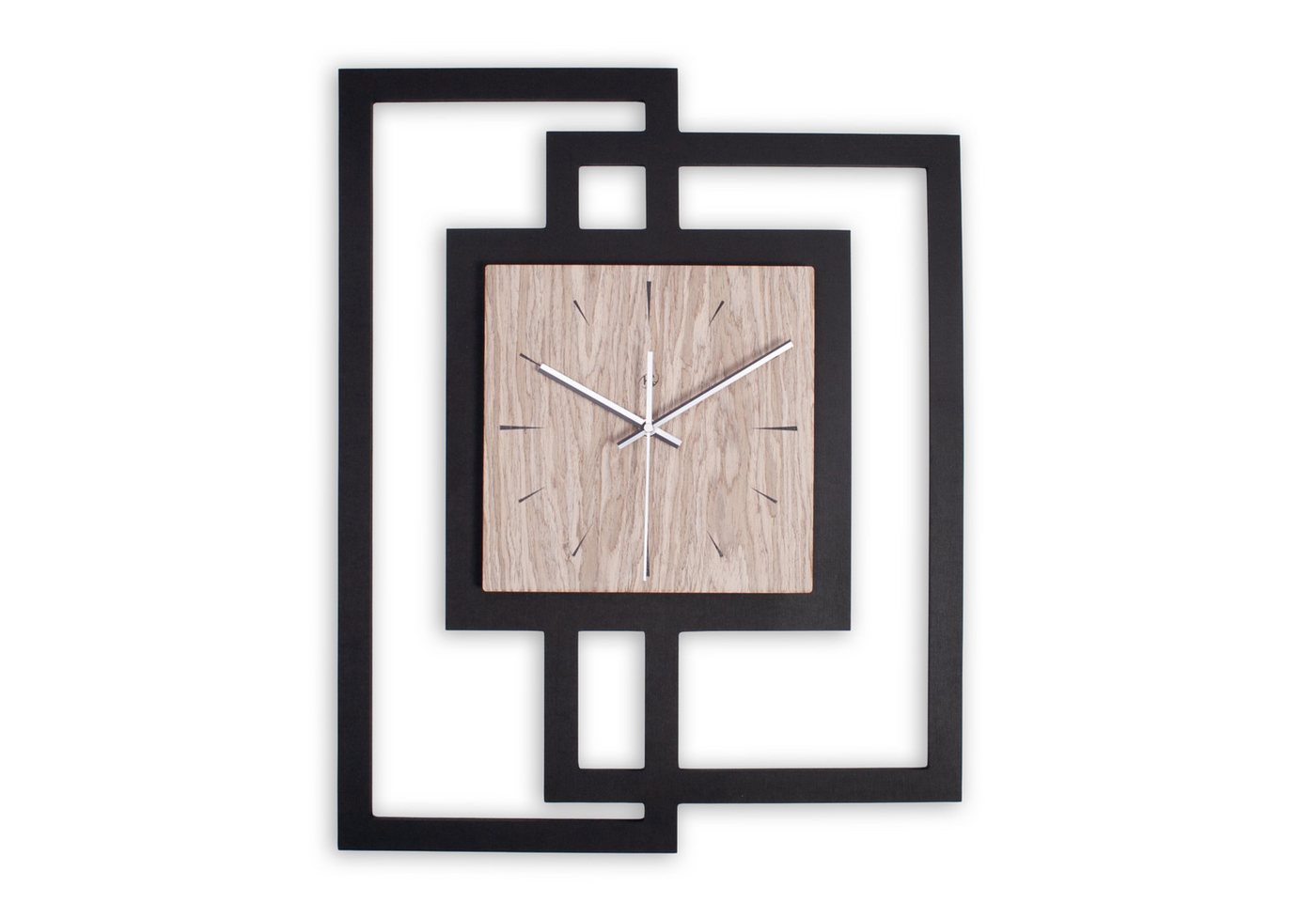 Kreative Feder Wanduhr Moderne Designer-Wanduhr aus Holz (stilvoller Akzent aus Graueiche-Furnier, Hergestellt in Deutschland) von Kreative Feder