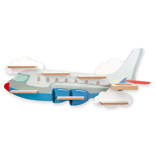 Regal „Flugzeug“ geeignet für Toniebox und Tonies inkl. 40 Metallplättchen für Flexible Befestigung der Tonie Figuren (Flugzeug) von Kreative Feder