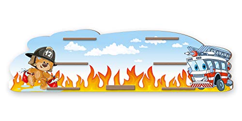 Regal „Feuerwehr“ geeignet für Toniebox und Tonies inkl. 40 Metallplättchen für Flexible Befestigung der Tonie Figuren (Feuerwehr) von Kreative Feder