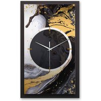 3D Designer-Wanduhr Modern-Metallic Black & Gold Ink von KreativeFeder