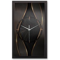 3D Designer-Wanduhr Modern-Metallic Black & Gold von KreativeFeder