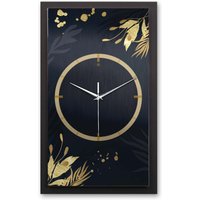 3D Designer-Wanduhr Modern-Metallic Gold & Blue von KreativeFeder