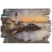 Design-Wanduhr „Leuchtturm" Aus Holz Im Shabby Style Design von KreativeFeder