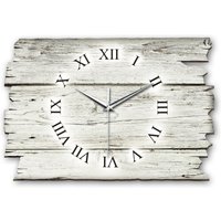Designer Wanduhr Aus Holz Im Shabby Style Design Holzoptik Weiß von KreativeFeder