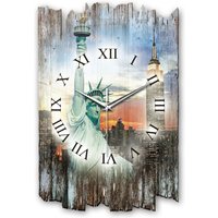 Designer Wanduhr Aus Holz Im Shabby Style Design New York von KreativeFeder
