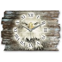 Designer Wanduhr Aus Holz Im Shabby Style Design Weißkopfadler von KreativeFeder