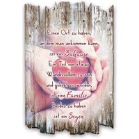 Sprüche-Holzschild "Zuhause Familie Segen" Sprüche-Holzschild "Zuhause Familie Segen" von KreativeFeder