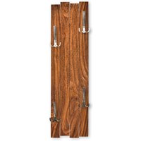 Wand-Garderobe Aus Holz Mit Vier Haken Rot-Braun Wand-Garderobe Aus Holz Mit Vier Haken Rot-Braun von KreativeFeder