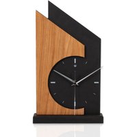 standuhr „Skyscraper Brown" Aus Holz - Schwarze Tisch-Uhr Ohne Ticken von KreativeFeder
