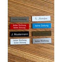 Klingelschild - Briefkastenschild Mit Namen Individuell Personalisierbar von KreativeLaserbude