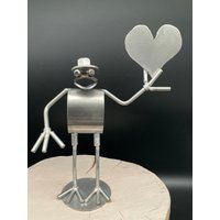 Frosch Edelstahl " Herz Gartendeko Oder Wohnbereich, Toller Blickfang .einzigartiges Geschenk von KreativeMetallkunst