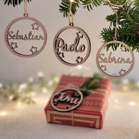 Personalisierter Baumschmuck I Personalisierte Geschenkanhänger Weihnachten Christbaumschmuck Holz Weihnachtsgeschenk Mitarbeiter von Kreativeknoten