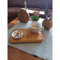 Kaffee/Tee Set Auf Eichenholz, Handarbeit, Servierbrett Kaffee/Tee Set Auf Eichenholz, Handarbeit, Servierbrett von KreativesausPapierJD