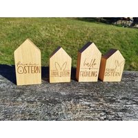 Kastanienholz Holzhäuser Massivholz, Osterdeko, Frühling Holzhaus Kastanienholz Holzhäuser Massivholz, Osterdeko, Frühling Holzhaus von KreativesausPapierJD