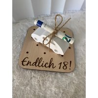Endlich 18 - Geburtstagsgeschenk 18 Geburtstag Geschenk Geldgeschenk Holz Raysin Auto Nachhaltig Natur von Kreativewerkstatt2