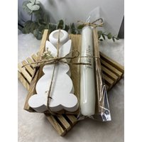Geschenkset Ostern - Frohe Raysin Osterhase Wohndeko Raysinhase Kerze Mit Schriftzug Kerzenständer Geschenkset Ostern - Frohe Raysin Osterhase Wohndeko Raysinhase Kerze Mit Schriftzug Kerzenständer von Kreativewerkstatt2