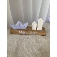 Häuserleiste Im Scandistyle Maritim - Raysin Häuser Dekohäuschen Zuhause Geburtstag Maritime Dekoration Keramik Beton Boho von Kreativewerkstatt2