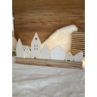 Lichterhaus- Häuschen Beleuchtet - Deko -Raysinhaus Häuschenleisten Herbstdeko Dekoration Geschenk Mitbringsel Raysin von Kreativewerkstatt2