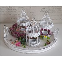 Vogelkäfig Klein Teelichhalter Dekoration Frühling Sommer Shabby von KreativlaedchenKatja