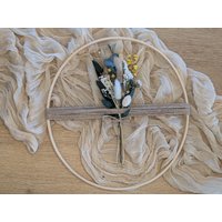 Trockenblumenkranz Valentinstag Muttertag Holzring Natur Mit Trockenblumen 20 cm/25 30 von Kreativmitherzdeko