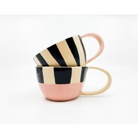 Karla & Boris, Handgemacht, Keramik Kaffeetasse, Rosa, Teetasse, Geometrisch, Geschenk Für Papa, Mama, Ein Paar Karla & Boris, Handgemacht, Keramik Kaffeetasse, Rosa, Teetasse, Geometrisch, Geschenk Für Papa, Mama, Ein Paar von KreativnaCeramics