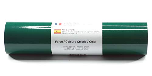 Kreativplotter Selbstklebende Plotterfolie Vinylfolie 21 cm x 3 m glänzend 39 Farben zur Auswahl, Farbe:184 Racing-Green von Kreativplotter