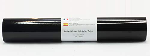 Selbstklebende Plotterfolie Vinylfolie 30,5 cm x 3 m glänzend 39 Farben zur Auswahl, Farbe:101 Schwarz von Kreativplotter