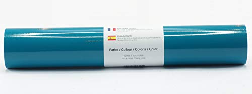 Selbstklebende Plotterfolie Vinylfolie 30,5 cm x 3 m glänzend 39 Farben zur Auswahl, Farbe:177 Türkis von Kreativplotter