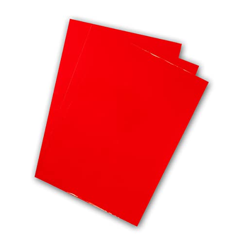 Premium Flex Plotterfolie DIN A4 Textil-Bügelfolie, Farbe:4292 GLOSSY-RED von Kreativplotter