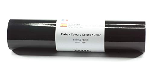 Selbstklebende Plotterfolie Vinylfolie 21 cm x 3 m glänzend 39 Farben zur Auswahl, Farbe:101 Schwarz von Kreativplotter