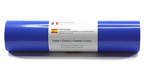 Selbstklebende Plotterfolie Vinylfolie 21 cm x 3 m glänzend 39 Farben zur Auswahl, Farbe:168 Königsblau von Kreativplotter