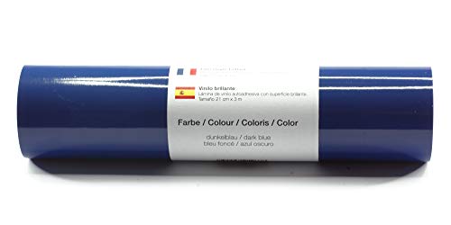 Selbstklebende Plotterfolie Vinylfolie 21 cm x 3 m glänzend 39 Farben zur Auswahl, Farbe:172 Dunkelblau von Kreativplotter