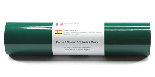 Selbstklebende Plotterfolie Vinylfolie 21 cm x 3 m glänzend 39 Farben zur Auswahl, Farbe:184 Racing-Green von Kreativplotter