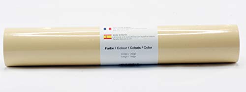 Selbstklebende Plotterfolie Vinylfolie 30,5 cm x 3 m glänzend 39 Farben zur Auswahl, Farbe:105 Beige von Kreativplotter