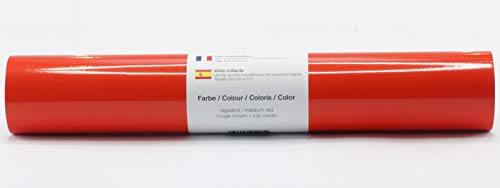 Selbstklebende Plotterfolie Vinylfolie 30,5 cm x 3 m glänzend 39 Farben zur Auswahl, Farbe:132 Signalrot von Kreativplotter